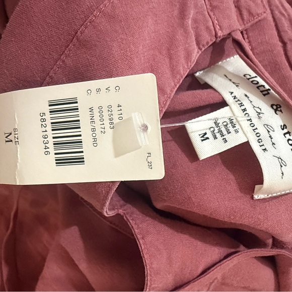 NWT $98 Anthropologie Cloth & Stone Becky Blouse Tencel Mauve Tunic Top Size M - Picture 5 of 6
